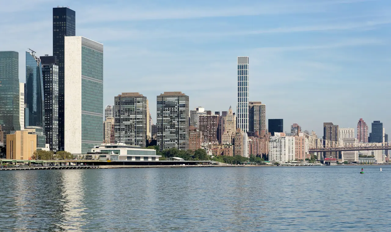 United Nations headquarters on the East River, New York